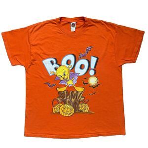 Vintage 90s Looney Tunes Tweety Bird Halloween BOO! Shirt Spooky Adult XL